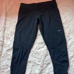 Nike Dri-Fit Women's Running Jogging Pants Tights Size Medium Black Zip Ankle